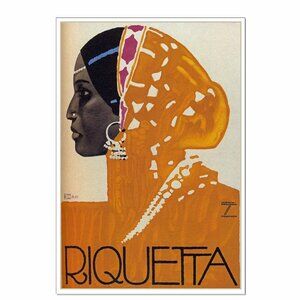 Beautiful African Woman RIQUETTA: Vintage Advertisement Reprint 13"by19" Poster